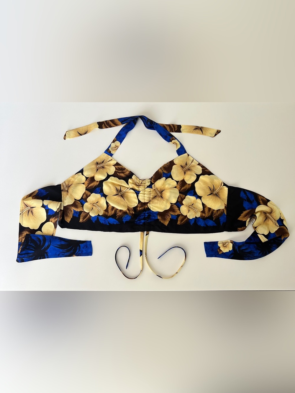 Hibiscus Collection Hawaii Floral Halter Top NWT Tropical Rayon - Picture 2 of 10